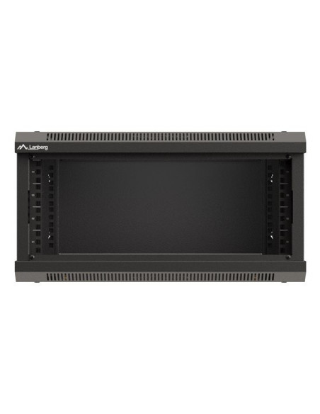 Szafa Instalacyjna Rack Wisząca 19" 4U 540X350 Czarna Drzwi Przeszklone Lanberg (Flat Pack)