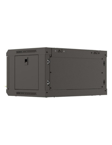 Szafa Instalacyjna Rack Wisząca 19" 4U 540X350 Czarna Drzwi Przeszklone Lanberg (Flat Pack)