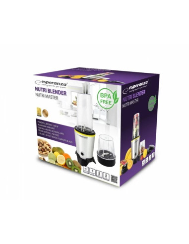 Blender Sportowy Esperanza Master Ekm028 (1000W  Kolor Czarno-Srebrny)
