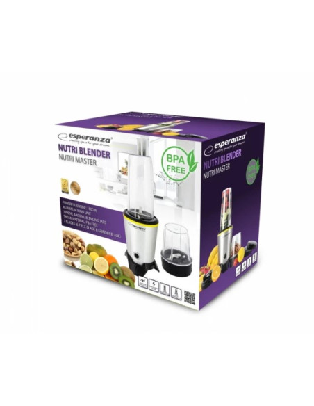 Blender Sportowy Esperanza Master Ekm028 (1000W  Kolor Czarno-Srebrny)