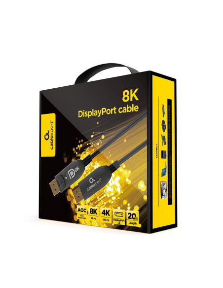 Gembird Cc-Dp8K-Aoc-20M Kabel Displayport Czarny