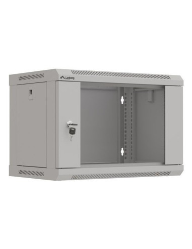 Szafa Instalacyjna Rack Wisząca 19" 6U 540X350 Szara Drzwi Przeszklone Lanberg (Flat Pack)