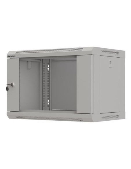 Szafa Instalacyjna Rack Wisząca 19" 6U 540X350 Szara Drzwi Przeszklone Lanberg (Flat Pack)