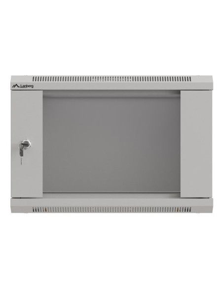 Szafa Instalacyjna Rack Wisząca 19" 6U 540X350 Szara Drzwi Przeszklone Lanberg (Flat Pack)