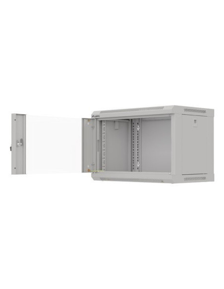 Szafa Instalacyjna Rack Wisząca 19" 6U 540X350 Szara Drzwi Przeszklone Lanberg (Flat Pack)