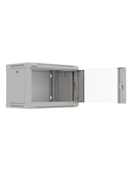 Szafa Instalacyjna Rack Wisząca 19" 6U 540X350 Szara Drzwi Przeszklone Lanberg (Flat Pack)