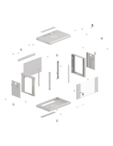 Szafa Instalacyjna Rack Wisząca 19" 6U 540X350 Szara Drzwi Przeszklone Lanberg (Flat Pack)