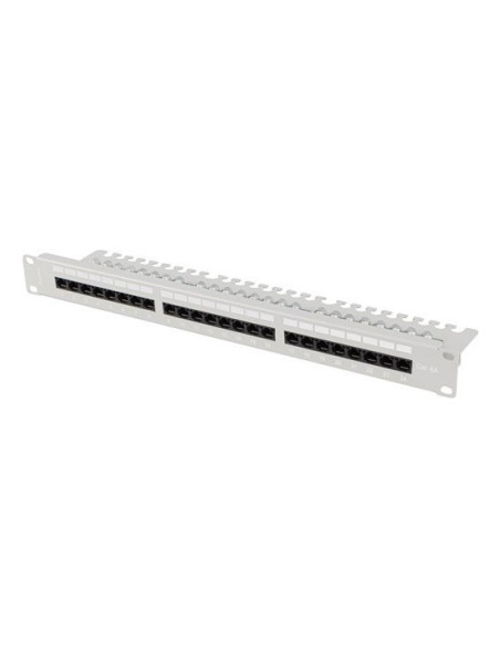 Patch Panel 24 Port 1U 19" Kat.6A Utp Z Organizerem Kablowym Szary Lanberg