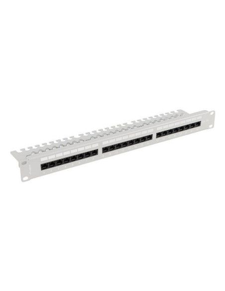 Patch Panel 24 Port 1U 19" Kat.6A Utp Z Organizerem Kablowym Szary Lanberg