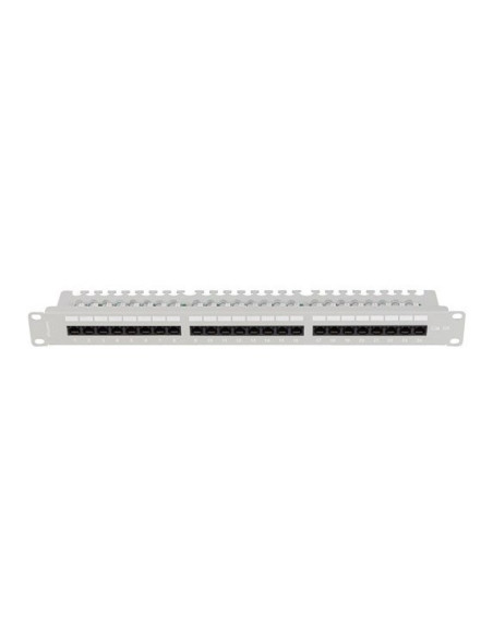 Patch Panel 24 Port 1U 19" Kat.6A Utp Z Organizerem Kablowym Szary Lanberg
