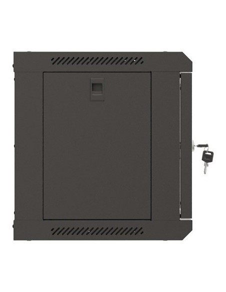 Szafa Instalacyjna Rack Wisząca 19" 6U 540X350 Czarna Drzwi Przeszklone Lanberg (Flat Pack)