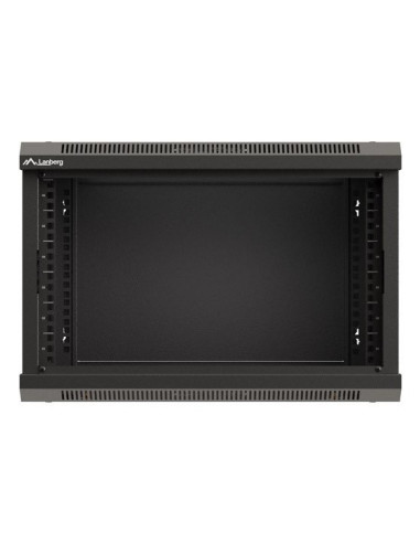 Szafa Instalacyjna Rack Wisząca 19" 6U 540X350 Czarna Drzwi Przeszklone Lanberg (Flat Pack)