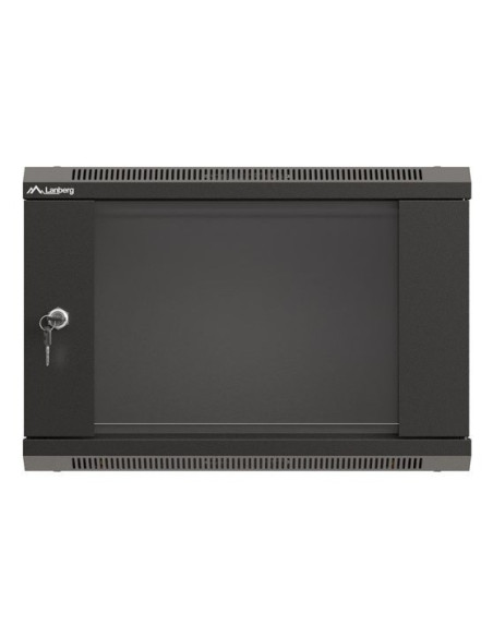 Szafa Instalacyjna Rack Wisząca 19" 6U 540X350 Czarna Drzwi Przeszklone Lanberg (Flat Pack)