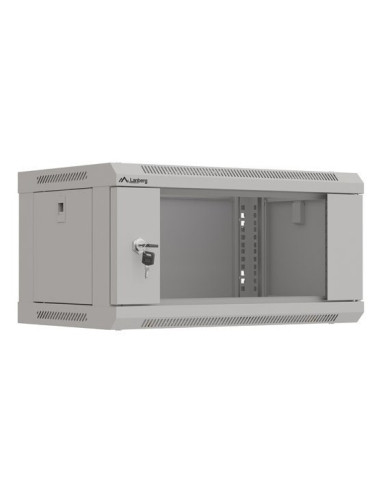 Szafa Instalacyjna Rack Wisząca 19" 4U 540X350 Szara Drzwi Przeszklone Lanberg (Flat Pack)