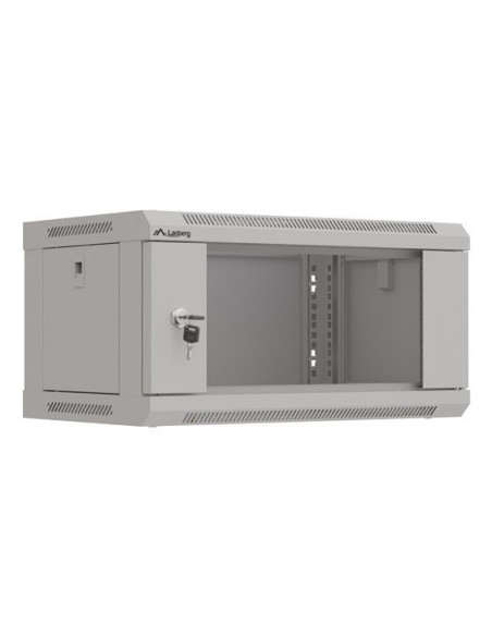 Szafa Instalacyjna Rack Wisząca 19" 4U 540X350 Szara Drzwi Przeszklone Lanberg (Flat Pack)