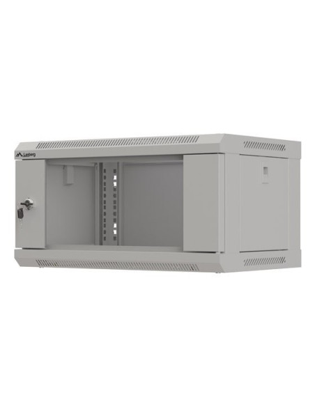 Szafa Instalacyjna Rack Wisząca 19" 4U 540X350 Szara Drzwi Przeszklone Lanberg (Flat Pack)