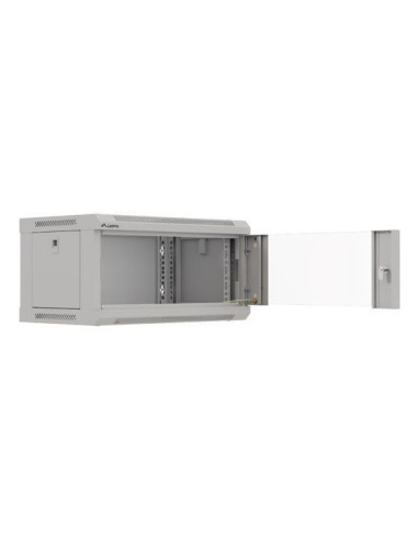 Szafa Instalacyjna Rack Wisząca 19" 4U 540X350 Szara Drzwi Przeszklone Lanberg (Flat Pack)