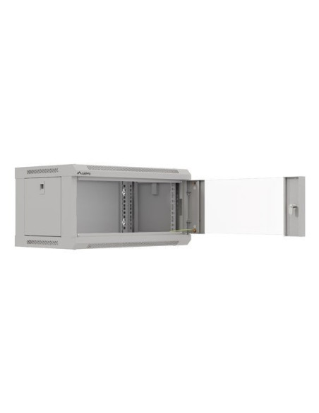 Szafa Instalacyjna Rack Wisząca 19" 4U 540X350 Szara Drzwi Przeszklone Lanberg (Flat Pack)