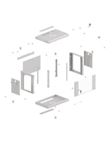 Szafa Instalacyjna Rack Wisząca 19" 4U 540X350 Szara Drzwi Przeszklone Lanberg (Flat Pack)