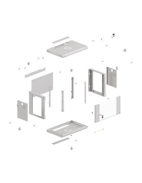 Szafa Instalacyjna Rack Wisząca 19" 4U 540X350 Szara Drzwi Przeszklone Lanberg (Flat Pack)