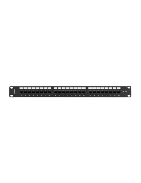 Patch Panel 24 Port 1U 19" Kategoria 6A Utp Z Organizerem Kablowym Czarny Lanberg