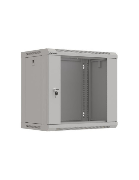 Szafa Instalacyjna Rack Wisząca 19" 9U 540X350 Szara Drzwi Przeszklone Lanberg (Flat Pack)
