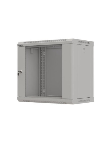 Szafa Instalacyjna Rack Wisząca 19" 9U 540X350 Szara Drzwi Przeszklone Lanberg (Flat Pack)