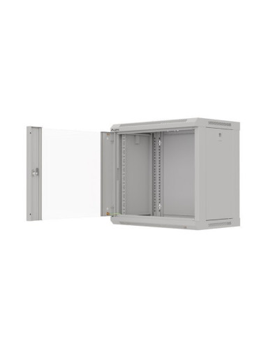 Szafa Instalacyjna Rack Wisząca 19" 9U 540X350 Szara Drzwi Przeszklone Lanberg (Flat Pack)