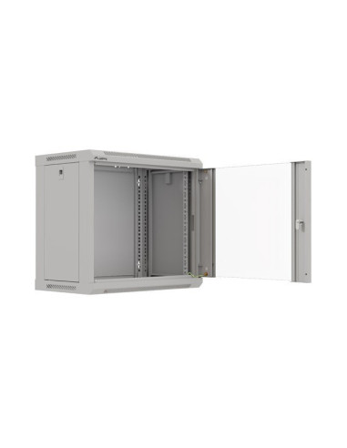 Szafa Instalacyjna Rack Wisząca 19" 9U 540X350 Szara Drzwi Przeszklone Lanberg (Flat Pack)