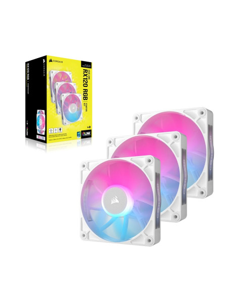 Corsair Icue Link Rx120 Rgb Obudowa Komputera Wentylator 12 Cm Biały 3 Szt.