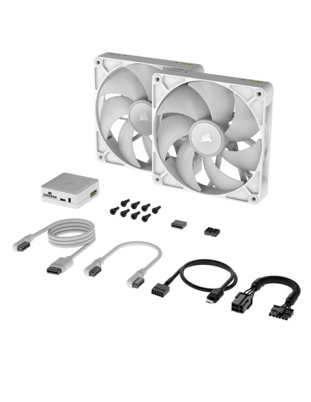 Corsair Icue Link Rx140 Rgb Obudowa Komputera Wentylator 14 Cm Biały 2 Szt.