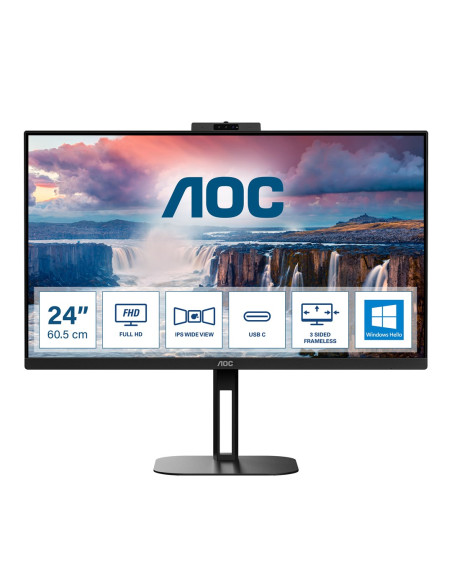Aoc V5 24V5Cw Monitor Komputerowy 60,5 Cm (23.8") 1920 X 1080 Px Full Hd Led Czarny