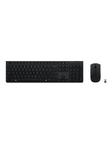 Lenovo | Profesjonalna Bezprzewodowa Ładowalna Klawiatura I Mysz Combo | Zestaw Klawiatury I Myszy | Bezprzewodowy | Mysz W Zest
