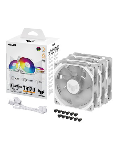 Asus Tuf Gaming Tr120 Argb Reverse 3In1 White Obudowa Komputera Chłodnica Powietrza 12 Cm Biały