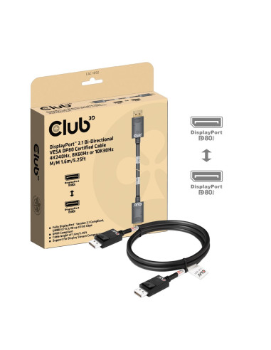 Club3D Cac-1092 Kabel Displayport 1,6 M Czarny