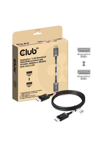 Club3D Cac-1092 Kabel Displayport 1,6 M Czarny