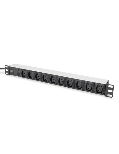 Digitus Listwa Zasilająca Pdu 19" Rack, 10X Gniazdo C13, 2.0M, 1X Wtyk C14, 10A, Zabezpieczenie Przeciążeniowe, Profil Aluminiow
