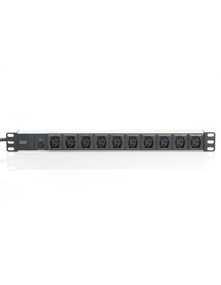 Digitus Listwa Zasilająca Pdu 19" Rack, 10X Gniazdo C13, 2.0M, 1X Wtyk C14, 10A, Zabezpieczenie Przeciążeniowe, Profil Aluminiow