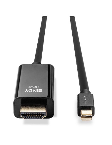 Lindy 36928 Adapter Kablowy 3 M Mini Displayport Hdmi Typu A (Standard) Czarny