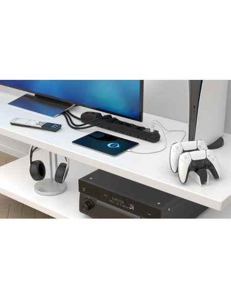 Listwa Przeciwprzepięciowa Acar S6 Usb A+C (Szybka Ładowarka) 3M   Czarny