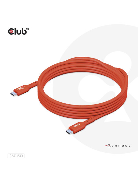 Club3D Cac-1513 Kabel Usb Usb 2.0 3 M Usb C Pomarańczowy