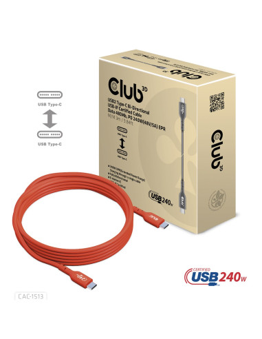 Club3D Cac-1513 Kabel Usb Usb 2.0 3 M Usb C Pomarańczowy