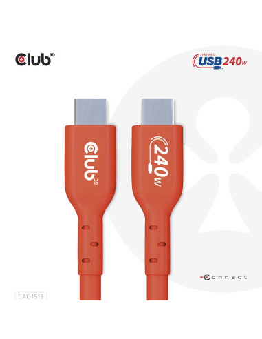 Club3D Cac-1513 Kabel Usb Usb 2.0 3 M Usb C Pomarańczowy