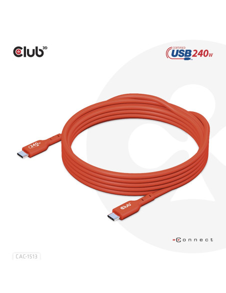 Club3D Cac-1513 Kabel Usb Usb 2.0 3 M Usb C Pomarańczowy