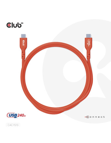Club3D Cac-1513 Kabel Usb Usb 2.0 3 M Usb C Pomarańczowy