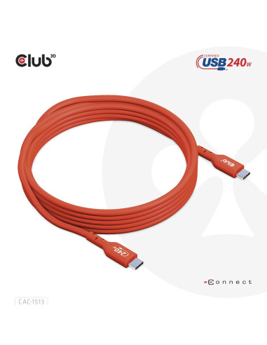 Club3D Cac-1513 Kabel Usb Usb 2.0 3 M Usb C Pomarańczowy