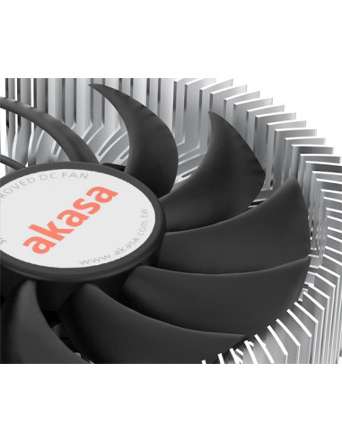 Akasa Ak-Cc6601Ep01 System Chłodzenia Komputerów Procesor Radiator 7,5 Cm Aluminium, Czarny 1 Szt.