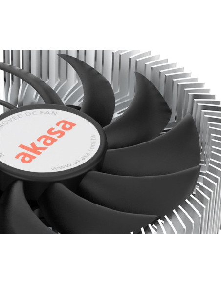 Akasa Ak-Cc6601Ep01 System Chłodzenia Komputerów Procesor Radiator 7,5 Cm Aluminium, Czarny 1 Szt.