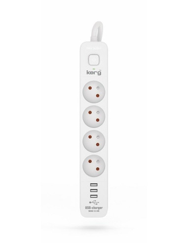 Listwa Zasilająca Kerg Z Wyłącznikiem-4 Gniazda 3Usb 16A 1,5M