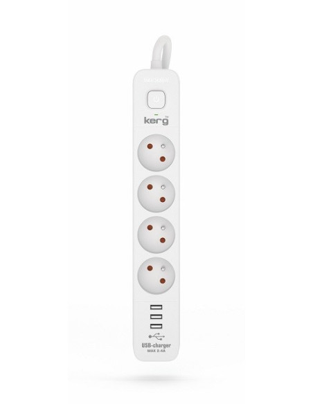 Listwa Zasilająca Kerg Z Wyłącznikiem-4 Gniazda 3Usb 16A 1,5M